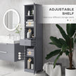 Tall slim grey bathroom cabinet – image 6