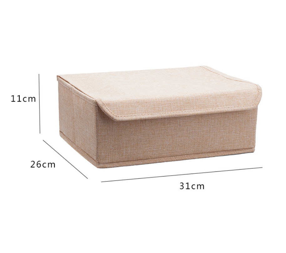 Fabric Storage Box with Lid for Underwear and Socks