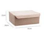 Fabric Storage Box with Lid for Underwear and Socks