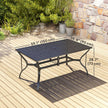 6-seater slatted steel table – image 3