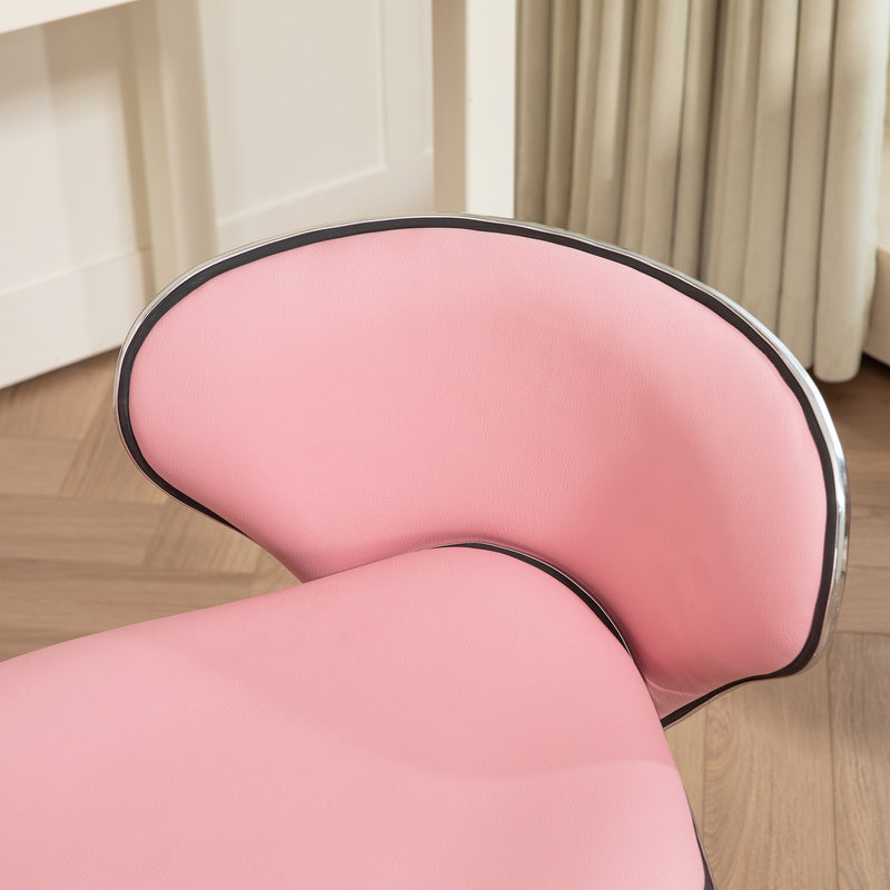 Pink rolling salon chair – image 8
