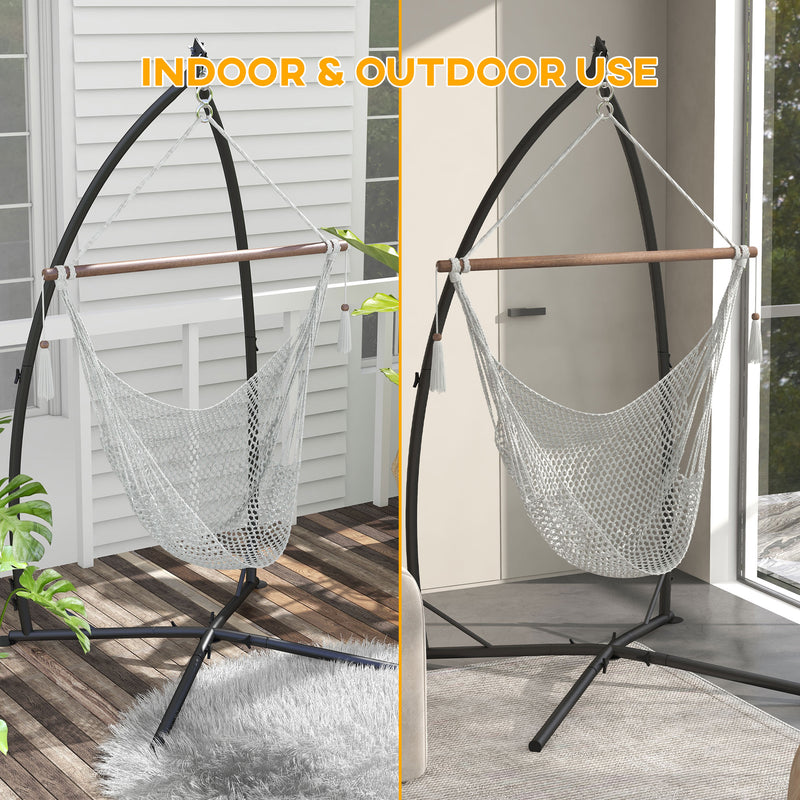 Outsunny Hammock Chair Stand, Hanging Heavy Duty Metal Frame Hammock Stand with Chain, for Hanging Hammock Air Porch – view 5