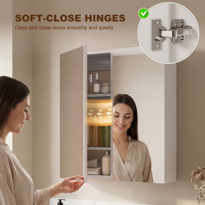 Double door mirrored bathroom cabinet – image 7