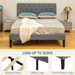 Grey linen-look double bed – image 6