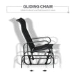 Outsunny 3 Pieces Garden Gliding Chair Set, Metal Frame 2 Single Armchair Swing Seater and 1 Glass Top Coffee Table w/ – view 4