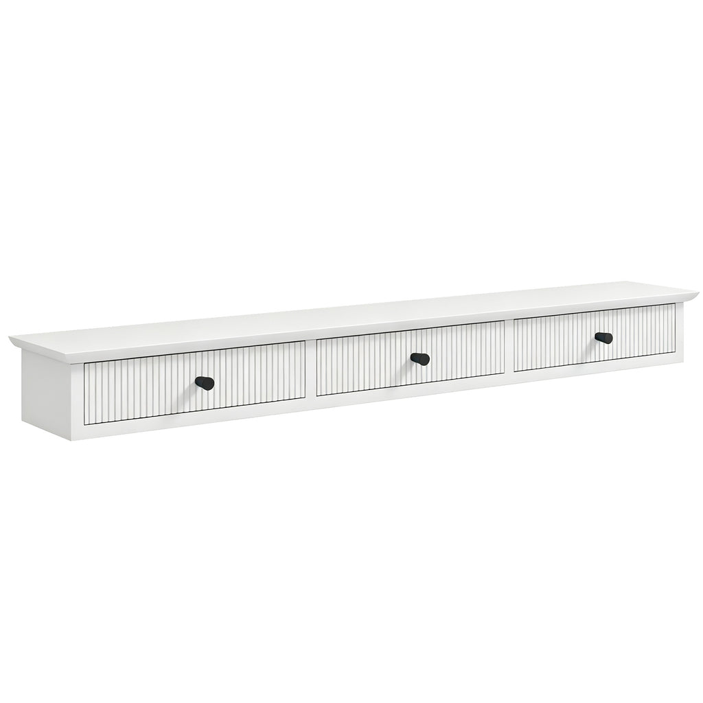 Shelf Wall-Mounted Storage Shelf Shelving Unit MDF 93 x 15 x 10 cm Entryway Kitchen Living Room, White