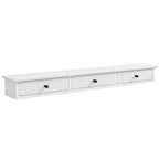 Shelf Wall-Mounted Storage Shelf Shelving Unit MDF 93 x 15 x 10 cm Entryway Kitchen Living Room, White