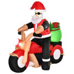 5.5ft Santa on Motorcycle Christmas Inflatable on a white background