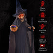 190cm Animated Witch with Broomstick & Glowing Eyes – image 7 of 9