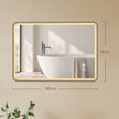 HOMCOM Bathroom Mirror with LED Lights, 100x70cm Rectangle Bathroom Mirror, Dimmable, Bluetooth, Anti-Fog, Gold Tone – view 3