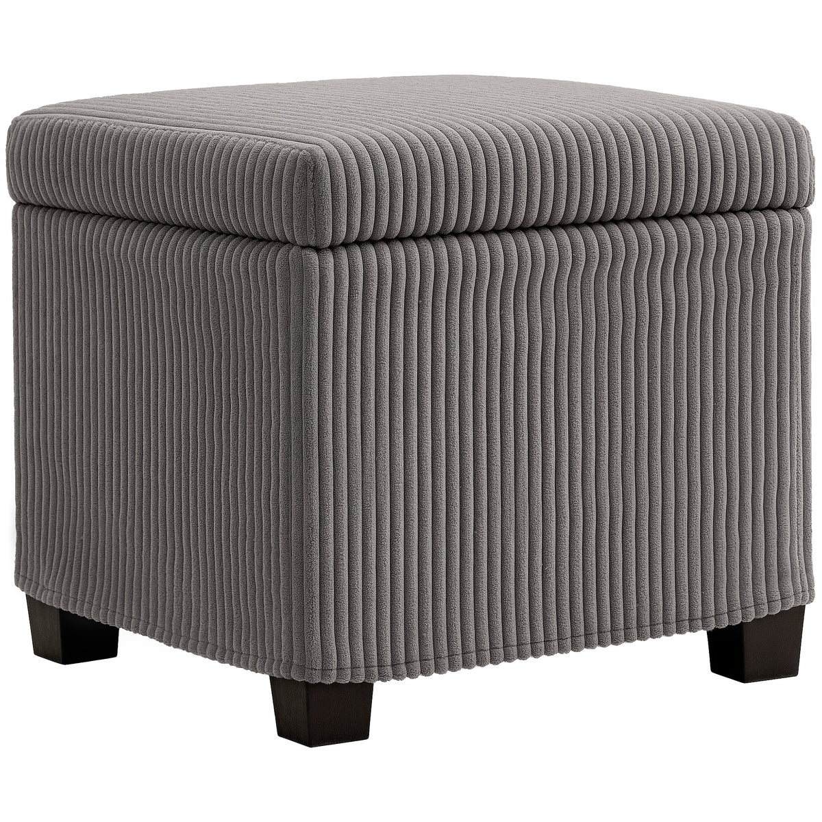 30L Corduroy Storage Ottoman – Grey