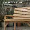 Outsunny 2 Seater Wooden Garden Bench, Slatted Patio Bench with Armrest and Backrest, Outdoor Furniture for Indoor – view 5