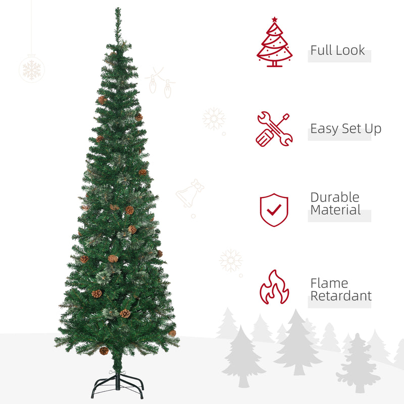 6.5ft pencil slim tree with pine cones – image 4