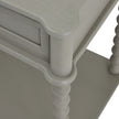 Close-up of the corner and bobbin leg