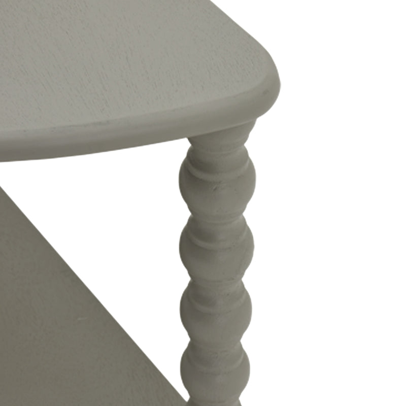 Close-up of the curved shelf and leg