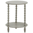 Camden grey round side table with bobbin legs