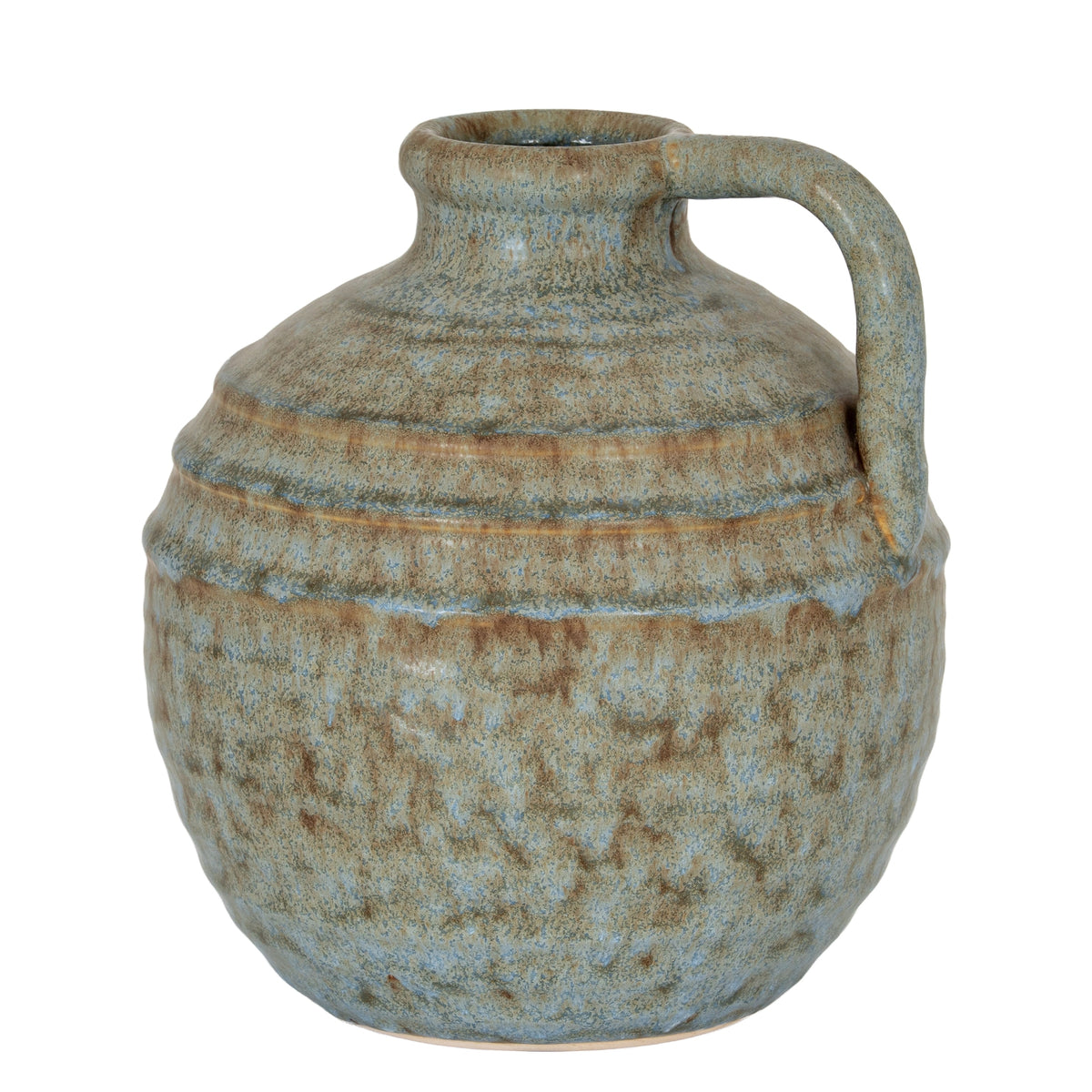Capella sage grey ceramic jug vase, front view