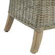 close-up of the acacia feet and wicker weave