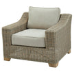 Capri wicker armchair with cream cushions