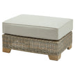 Capri wicker footstool with cream cushion