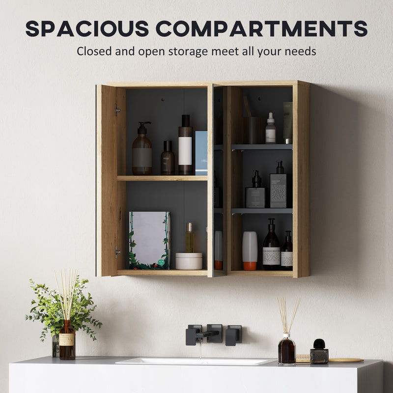 Wood-effect mirror cabinet – image 4