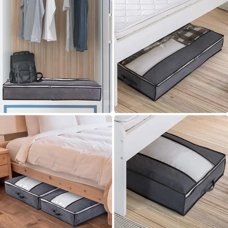 2-Pack Large Underbed Storage Organizers with Viewing Window