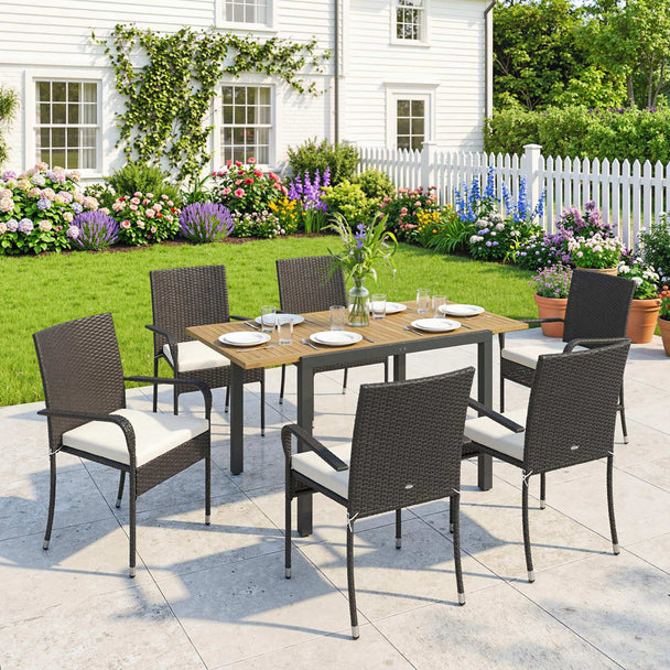 6-seater rattan dining set – image 2