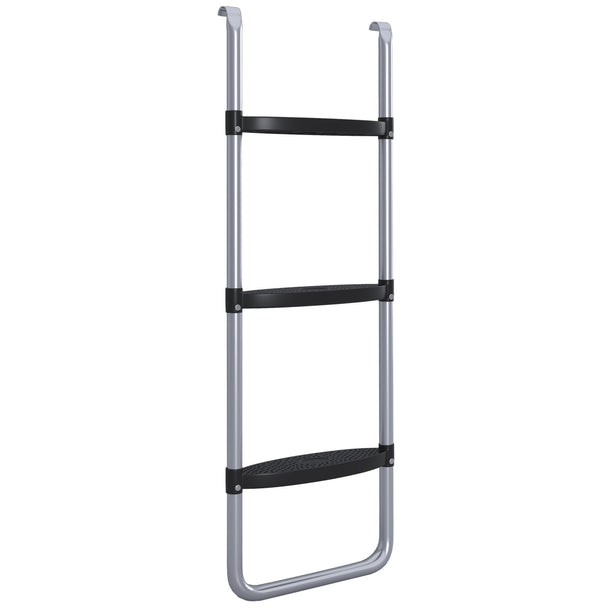Silver galvanised steel convertible 2/3-step trampoline ladder, 97 cm