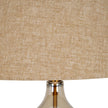 Glass neck and linen shade close-up