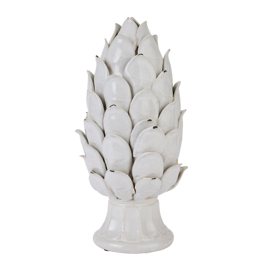 Chianti large ivory ceramic artichoke, front view