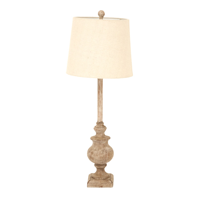 Chiaro Candlestick Table Lamp with Linen Shade – 80cm, product view
