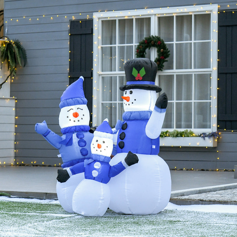 Close-up of a decorative detail on the 4ft snowman family Christmas inflatable