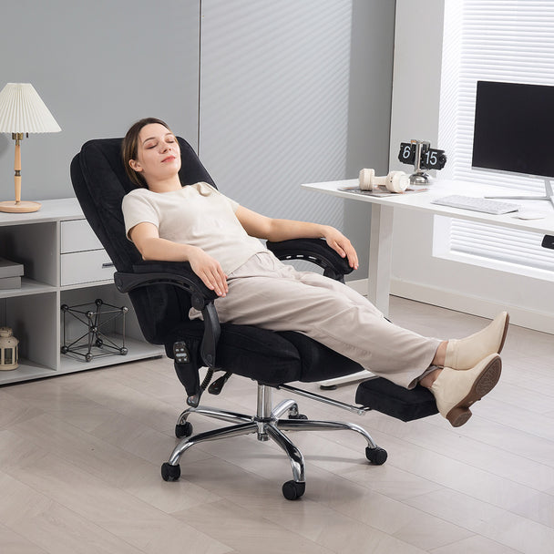Vinsetto Massage Office Chair, Heated Reclining Computer Chair with Adjustable Height and Footrest, Black – view 2