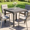 Extending slatted aluminium garden table dark grey – image 8