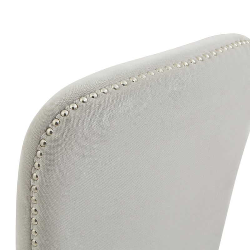 Close-up of the brass stud trim on the backrest