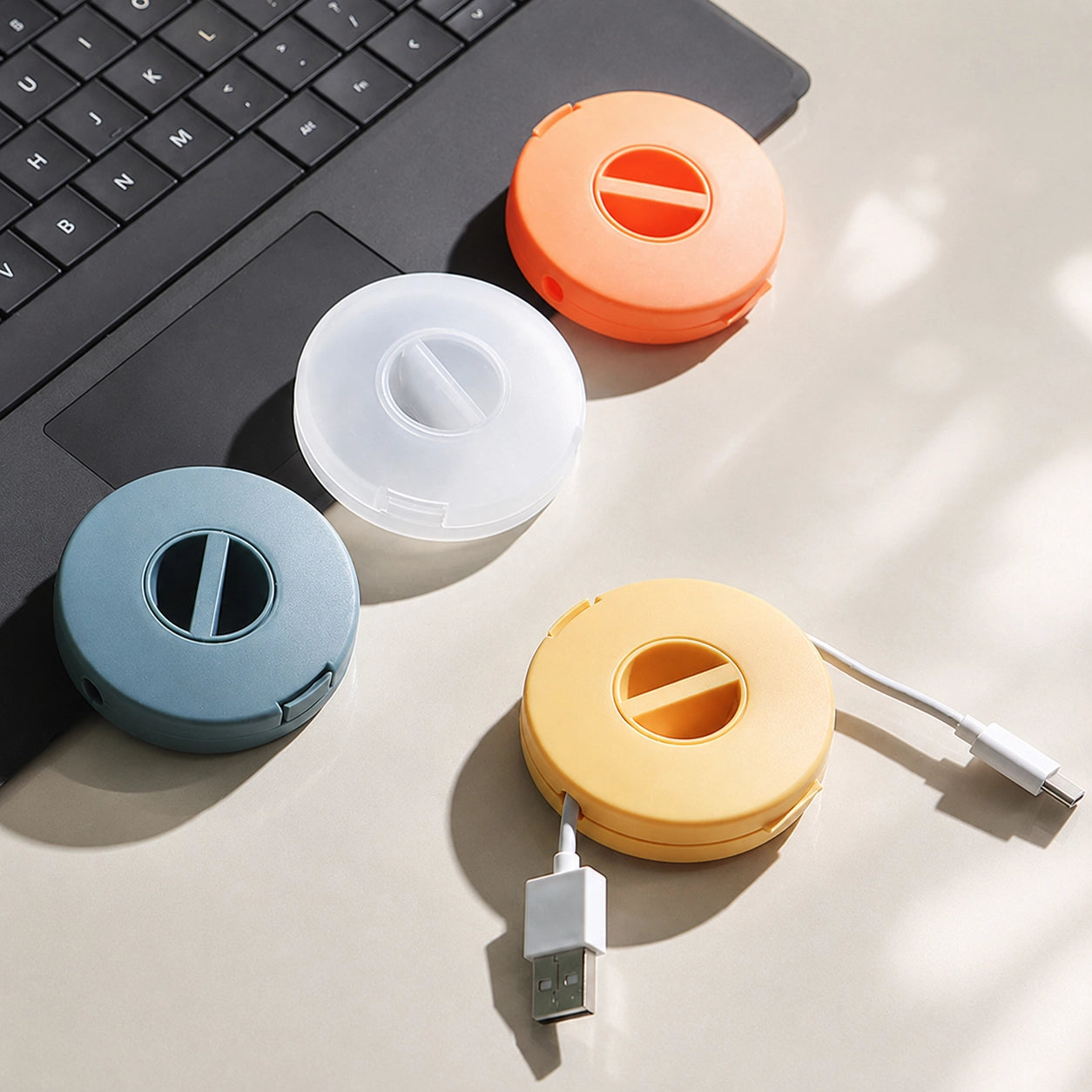 Portable Cable Storage Box for Travel and Office Use
