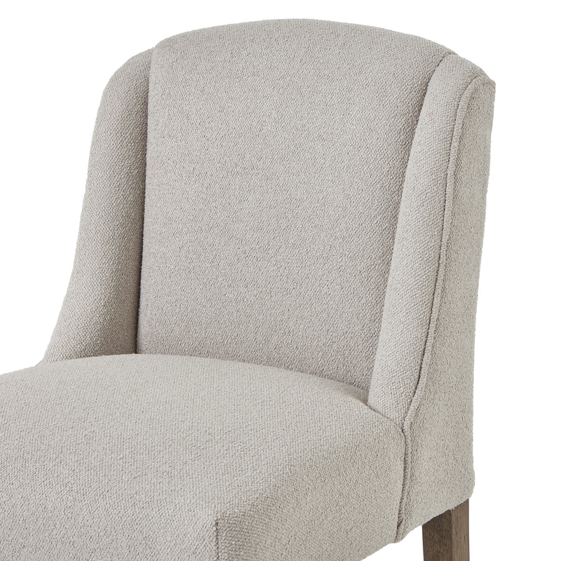 Close-up of the curved wingback