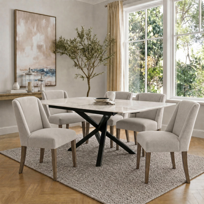 Compton Aspen chairs around a round dining table