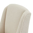 Close-up of the boucle wingback