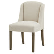 Compton cream boucle dining chair, three-quarter view