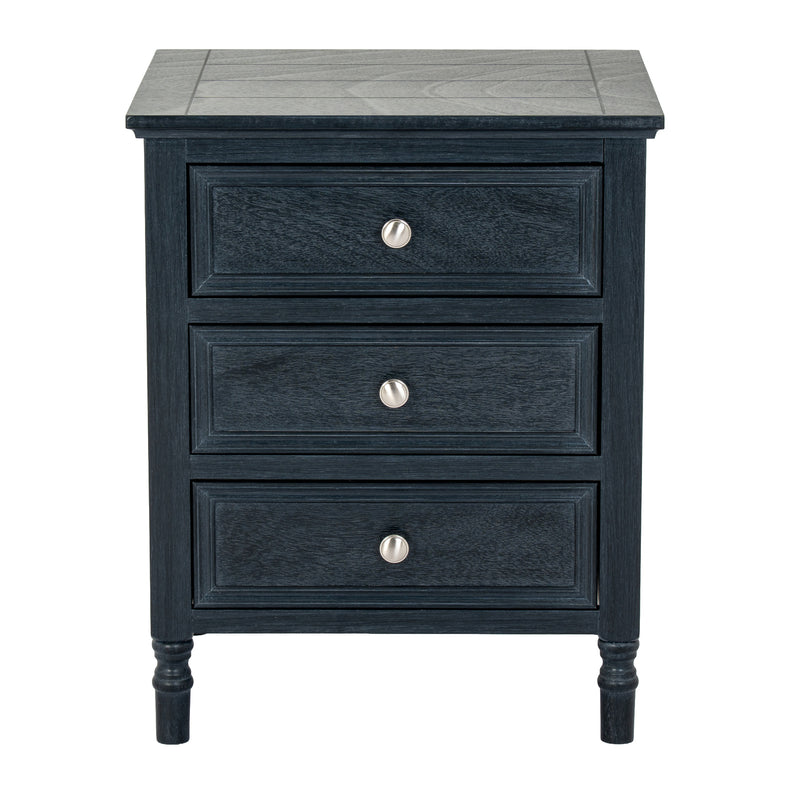 Contour 3 drawer side table from a second angle