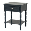 Contour black painted side table with drawer and lower shelf