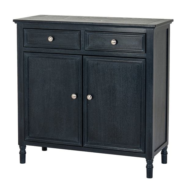 Contour black sideboard with two drawers and two doors