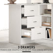 HOMCOM Computer Desk, Home Office Desk, Writing Table, PC Workstation with 3 Storage Shelves and 3 Drawers for Working – view 5