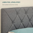 Grey linen-look double bed – image 5