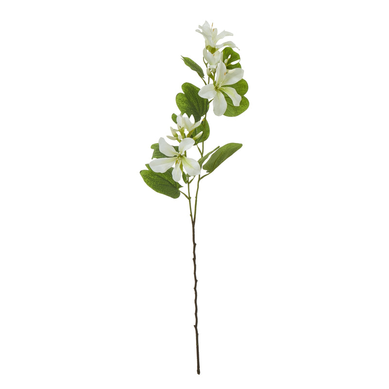 cream Bauhinia orchid artificial spray, single stem
