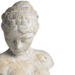 Woman's head bust seen from a three-quarter angle