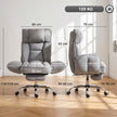 HOMCOM Executive Office Chair Height Adjustable Desk Chair Reclining Flip-up Armrest Footrest, Grey – view 3