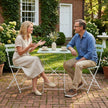 White and green acacia bistro set – image 2