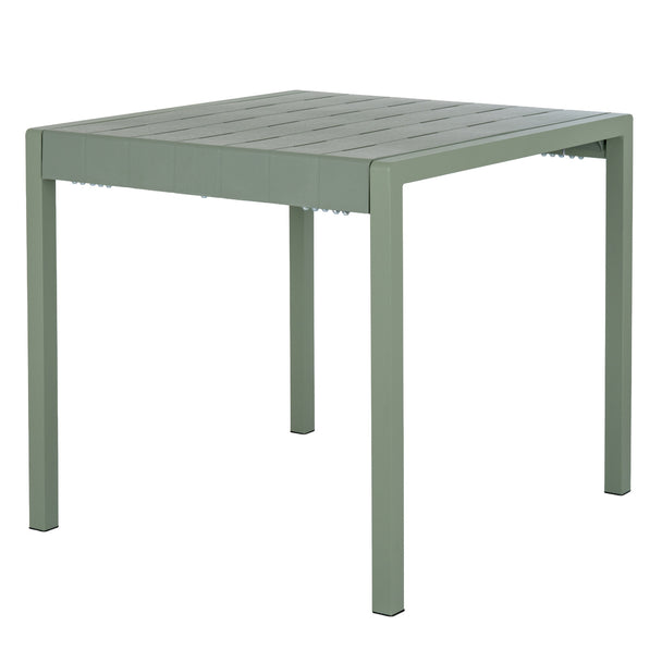 Cube French grey square garden table, front view